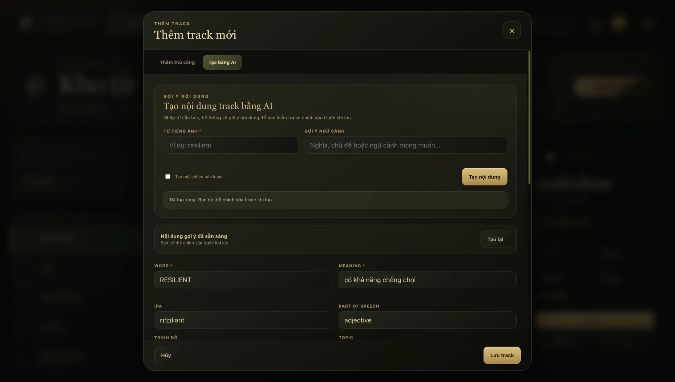 Thêm track trong Mind Beat
