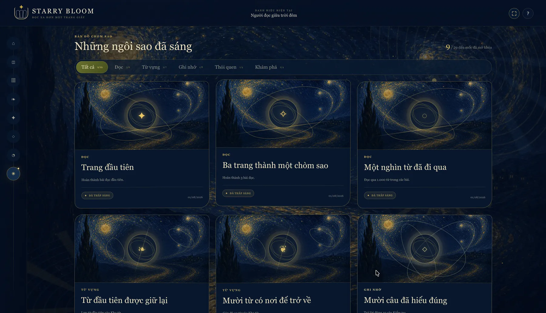 Dấu mốc trong Starry Bloom